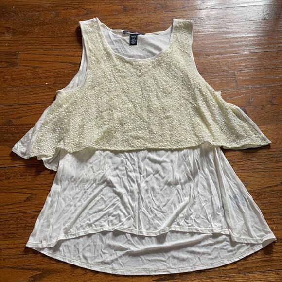 Kenneth Cole Sequin Layered Tank Top - Picture 1 of 7